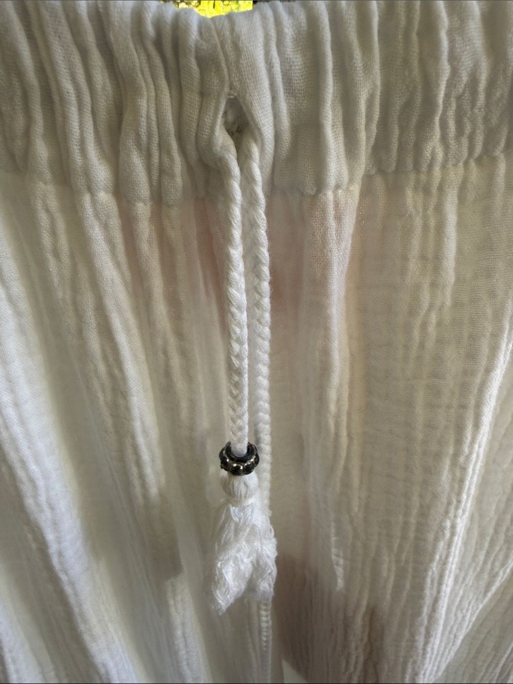 Women’s White Button-Front Wide Leg Pants - Picture 2 of 4